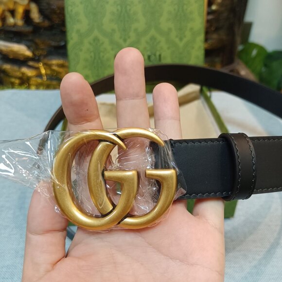 Gucci Belt Marmont Black Leather Golden Buckle Classic GG size 85/30 - Picture 4 of 4
